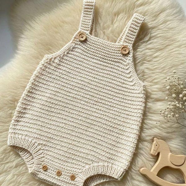 Crochet Baby Romper Pattern – DIY Unisex Outfit (3-6 Months) (PDF Pattern)