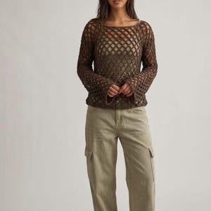 Crochet Pattern, Crochet Mesh Top for women, summer Top, Crochet Tutorial, Lightweight Beach Top Pattern, Airy shirt, DIY made to measure image 5