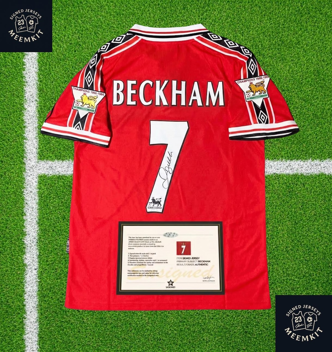 David Beckham Signed Manchester United Jersey W/ COA | Autographed #7 ...