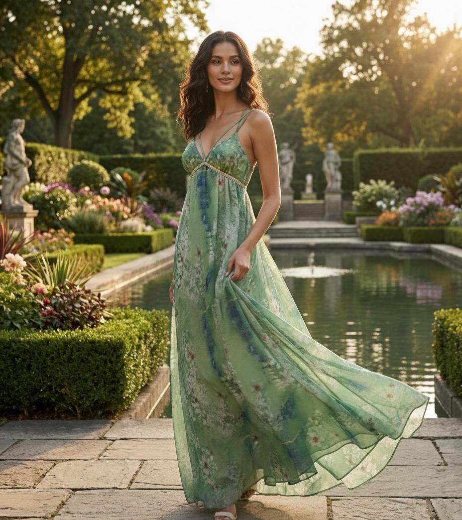 Green Ethereal Wedding Dress - Etsy