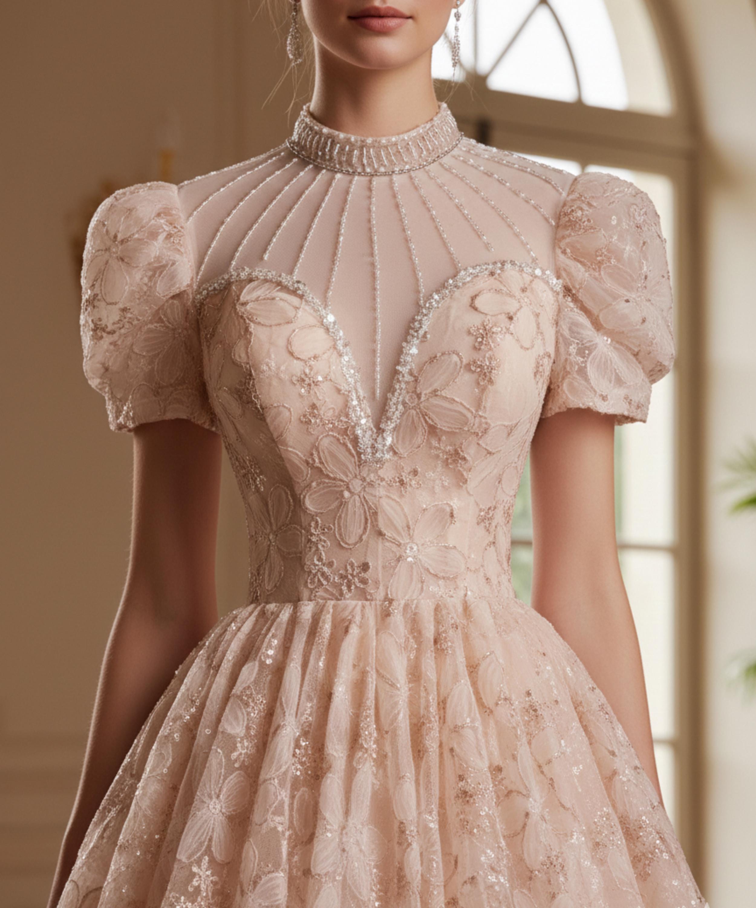 chinese dress ladies 【PARTIALLY Ready to SHIP】Movie Good Witch Cosplay Costume Soft Pink Vintage Dandelion Dress BST0223, Made to Order / Xs main image 1