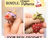 Crochet Dragon Pattern Bundle: Flower Dragon & Sleeping Guardian Amigurumi PDF, 230+ Step-by-Step Photos
