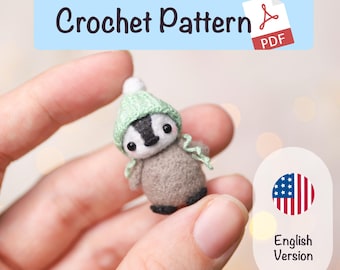 Crochet Penguin Pattern | Christmas Gift Crochet Pattern | Mini Amigurumi Penguin by NansyOops