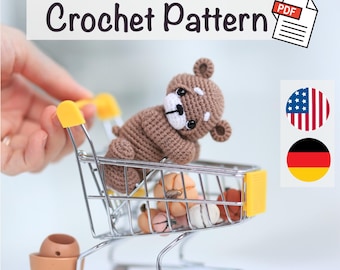 Teddy Bär Häkelanleitung | Amigurumi Bär PDF | Niedliches gehäkeltes Tier-Muster | Einfache häkeln Geschenkidee | NansyOops Anleitung