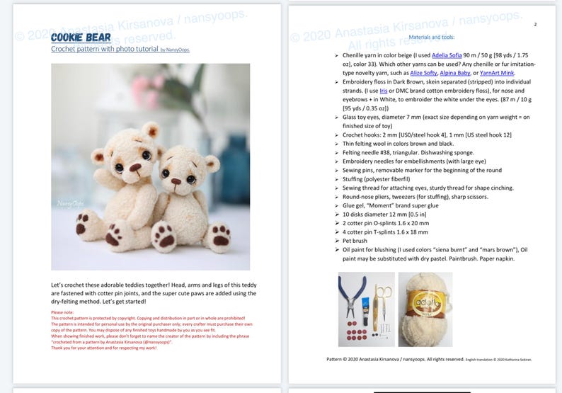 Plush Toy Crochet Pattern – Crochet Plushies Bear PDF | Amigurumi Teddy ...