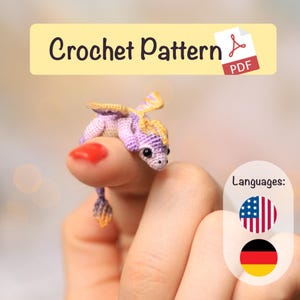 Crochet Dragon Pattern: Fantasy Amigurumi pattern PDF Tutorial by NansyOops for a Unique Miniature Animal