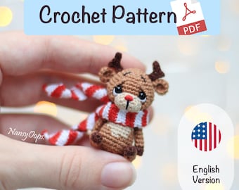 Crochet Reindeer Pattern | Cute Christmas Crochet Pattern | Mini Amigurumi Deer
