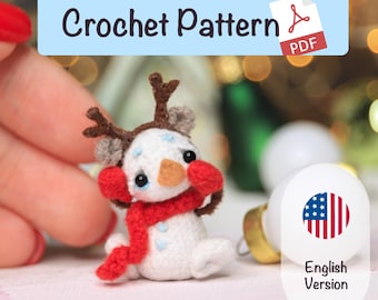 Crochet Snowman Pattern - Miniature Amigurumi Design for DIY Christmas Gifts | Easy amigurumi doll pattern