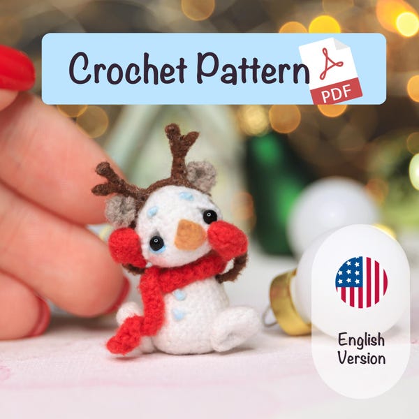 Crochet Snowman Pattern - Miniature Amigurumi Design for DIY Christmas Gifts | Easy amigurumi doll pattern