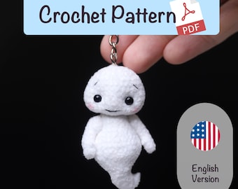 Crochet Ghost Amigurumi Pattern | Easy Halloween Keychain (PDF Pattern)