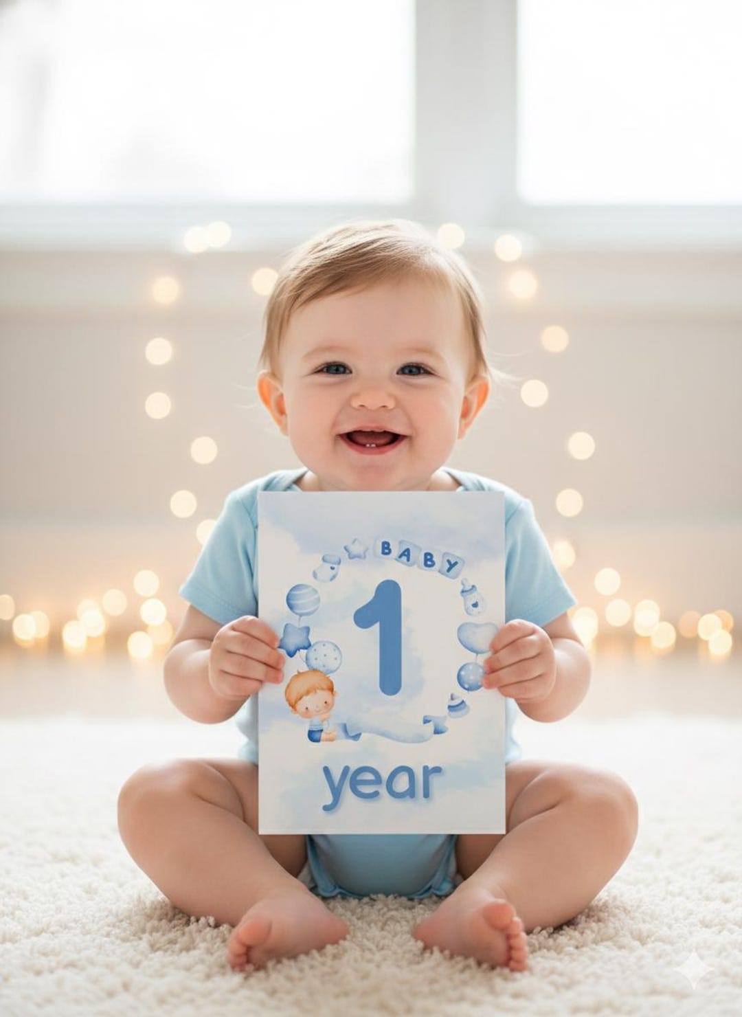 Watercolor Cloud Baby Boy Milestone Cards (digital Download) - Etsy