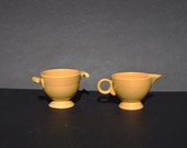 Vintage Fiesta Ware Yellow Cream and Sugar