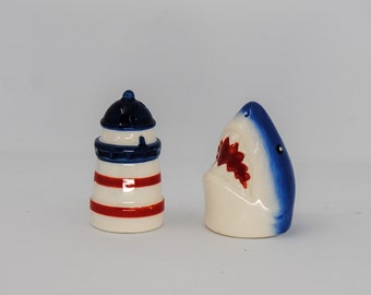 Lighthouse and Shark Salt and Pepper Shakers