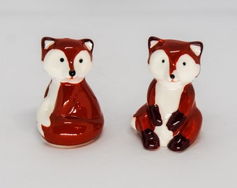 Sitting Little Red Fox Salt and Pepper Shakers