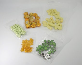 Jewelry Supply Lot of Multi Sized Green and Yellow Beads 5