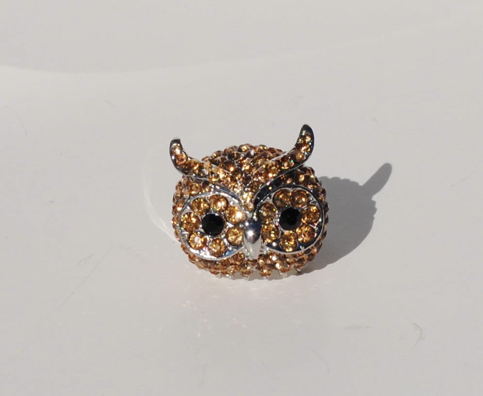 Swarovski Gold Rhinestone Owl Ring