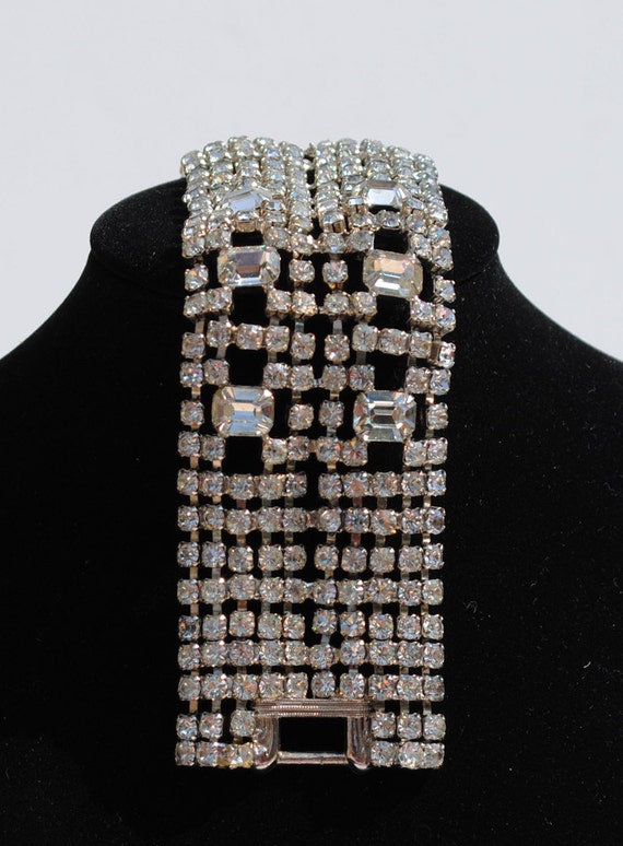 Vintage Wide Rhinestone Bracelet