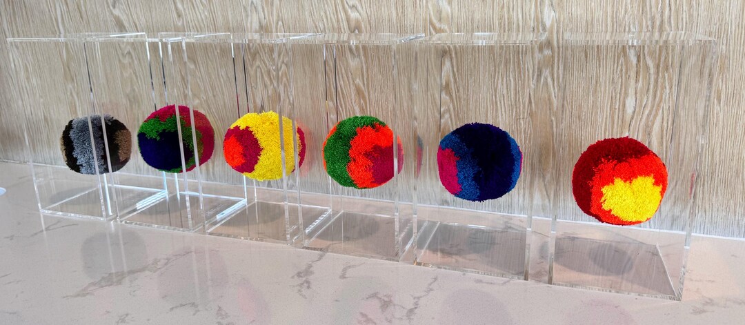 Thread Sphere Hand Made Colorful Fine Wool Thread Spheres — Handwoven Fiber ...