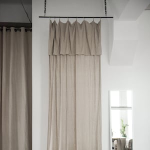 Drop cloth linen curtains, Linen window curtains, 1 window curtain panel in various colors, Custom curtains, Living room curtains image 5