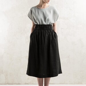 Casual linen skirt women, Custom skirts for women, Long linen skirt with pockets, High waist skirt, Natural linen women&#39;s clothing