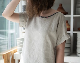 Linen top for women, Linen blouse for women, Linen shirt women, Linen women's clothing