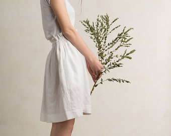 Linen skirt with pockets, 30 colors, Custom skirt for women, White skirt linen, Midi skirt, Knee length skirt for women