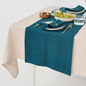 Simple linen tablecloth, Thanksgiving tablecloths, Linen Christmas tablecloth, Holiday table settings, Various sizes and colors