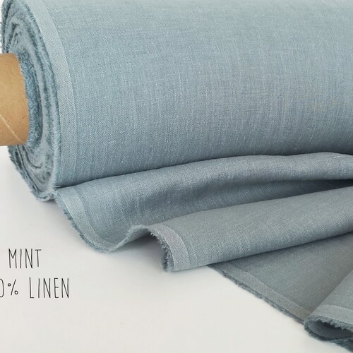 Gray Linen Fabric by the Yard Natural Linen Fabric Washed Etsy