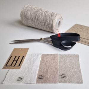 Heavy linen fabric samples, 3 colors, Natural upholstery fabric swatch set, Linen fabric for soft furnishings image 3