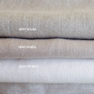 Heavy linen fabric samples, 3 colors, Natural upholstery fabric swatch set, Linen fabric for soft furnishings