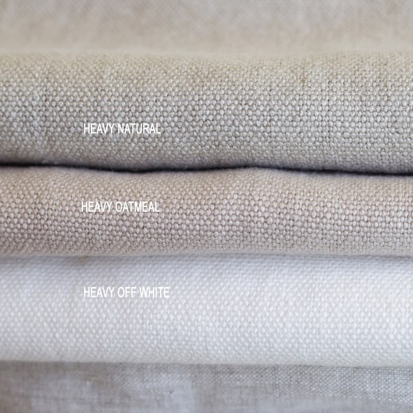 Heavy linen fabric samples, 3 colors, Natural upholstery fabric swatch set, Linen fabric for soft furnishings