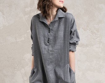 grey shirt dress