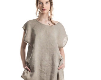 Linen tunic, Linen top for woman, 30 colors, Sleeveless blouse women, Loose fit linen shirt, Linen tee shirt women, Linen womens clothing