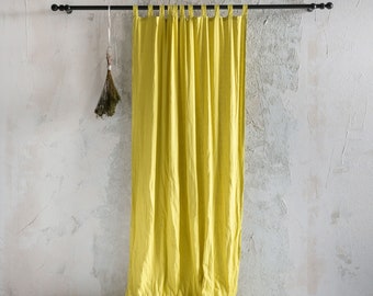 Linen Window Curtains Tab Top Linen Window Curtain Panel Etsy