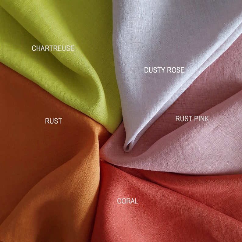 Linen fabric samples set, 39 soft linen color samples included, Medium weight linen fabrics by Lovely Home Idea image 8