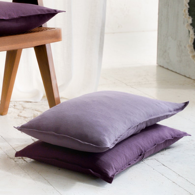 Linen throw pillow cover Knife edge pillow covers with zipper Etsy