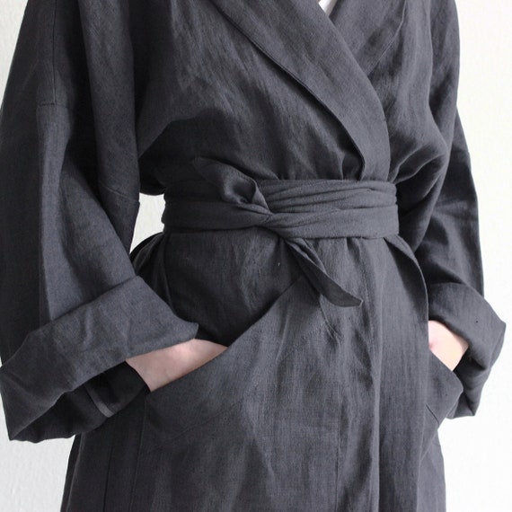 mens linen dressing gown