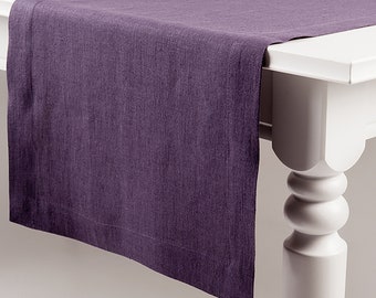 Violet table runner, Violet linen table runner, Natural table covers in various colors, Custom size table linens by Lovely Home Idea