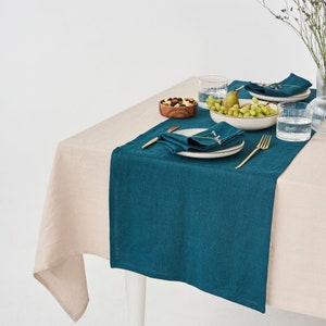 Custom linen tablecloth in various sizes, Square round or rectangle tablecloths, Large table cloths handmade from soft linen fabric image 2