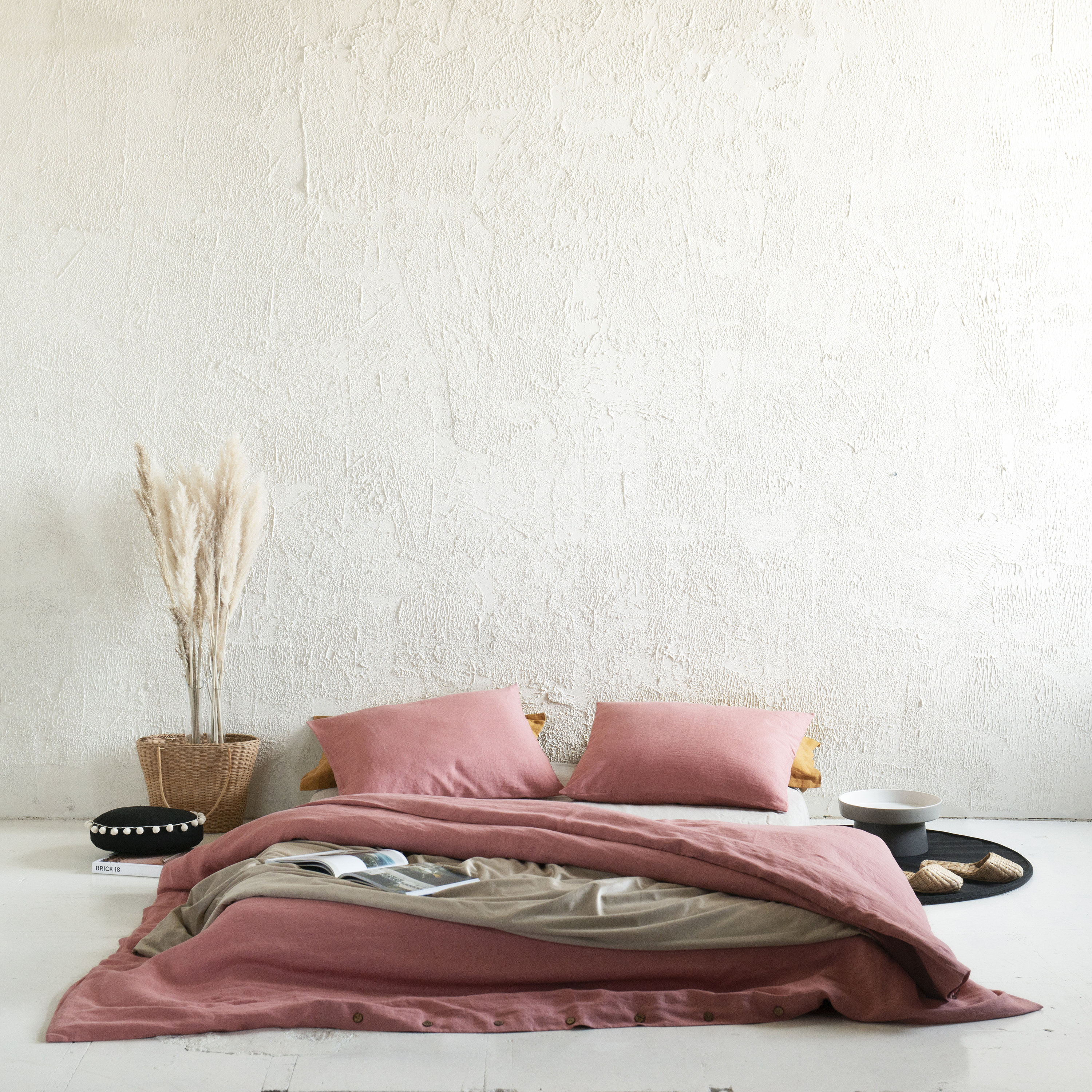 Rust Pink Linen Fabric Fabric by the Yard Salmon Linen Etsy