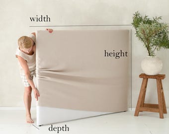 Heavy Linen Headboard Cover, Headboard Slipcover, Natural Head Board Covers, Thick Fabric Slipcovers in Various Colors and Custom Sizes
