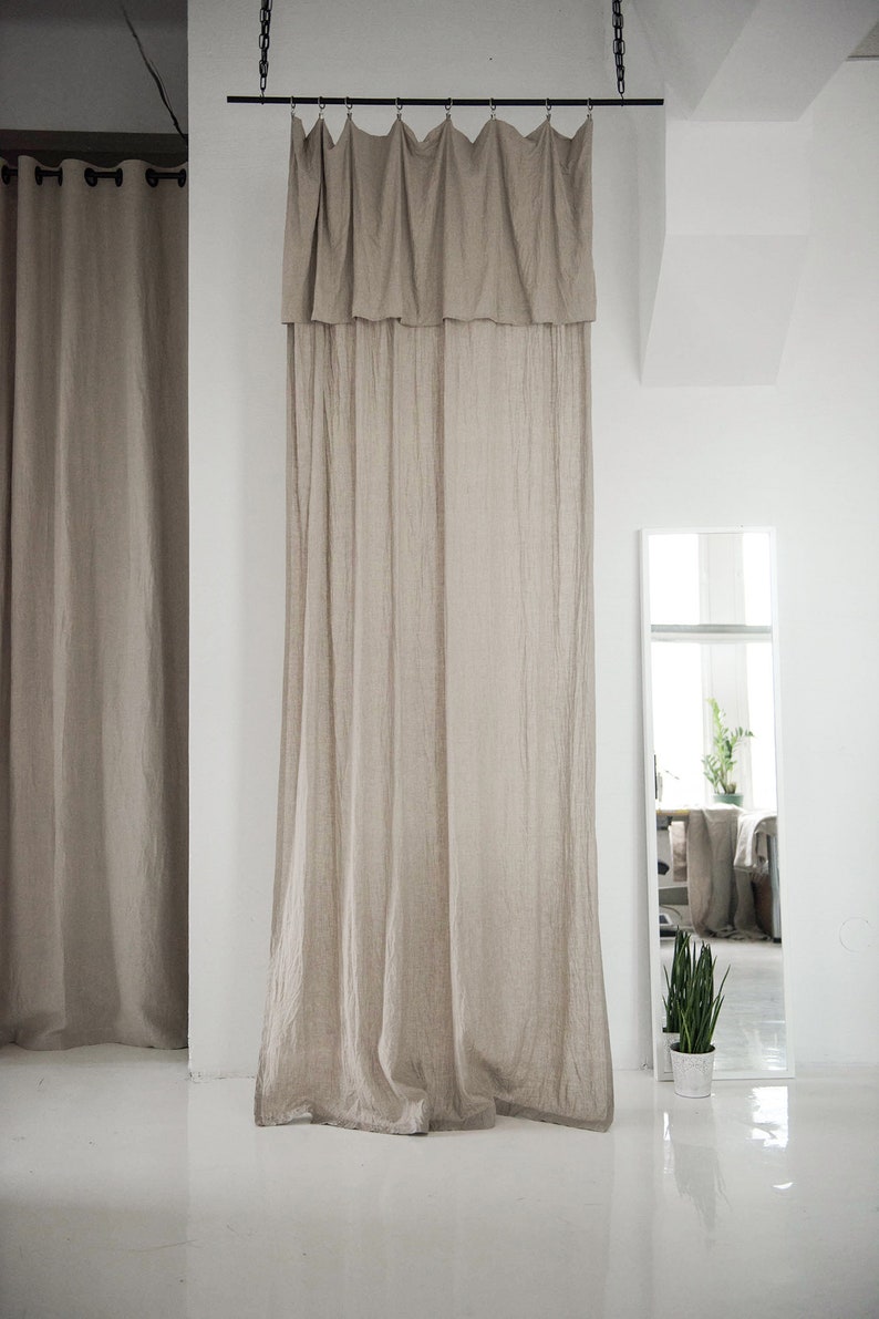 Drop cloth linen curtains, Linen window curtains, 1 window curtain panel in various colors, Custom curtains, Living room curtains image 5