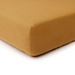 Linen fitted sheet King, Double, Twin, Full, California King, Queen bottom bet sheet in various colors