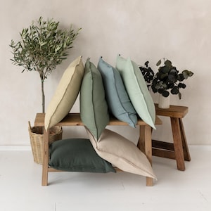 Linnen sierkussenhoes met ritssluiting, natuurlijke linnen decokussens in verschillende kleuren, linnen kussenslopen in aangepaste kleur van Lovely Home Idea