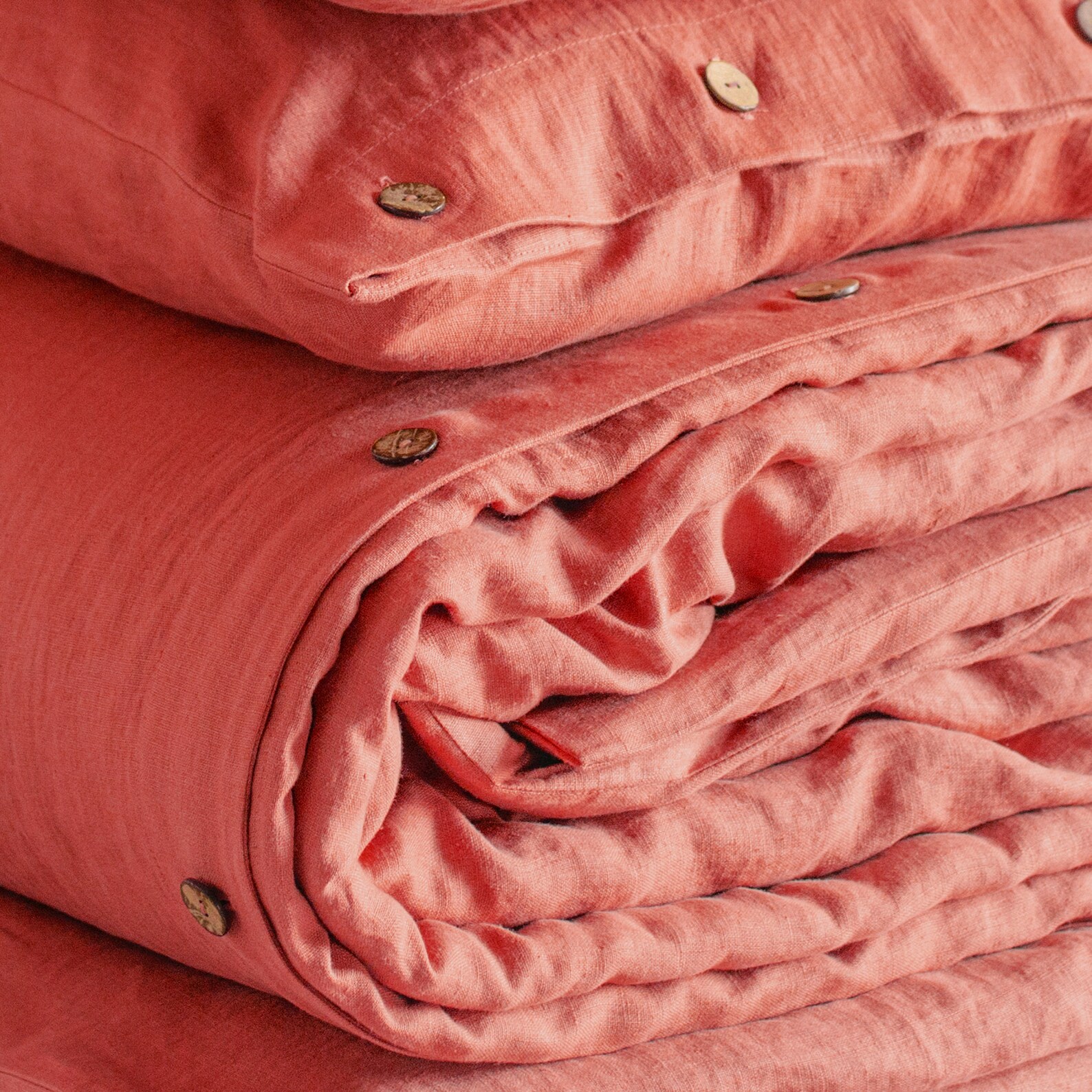 Coral linen duvet cover Natural duvet Queen King Twin Etsy