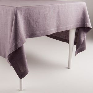 Purple linen tablecloth, Natural tablecloth, Custom linen tablecloths from small to extra large