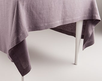 Purple linen tablecloth, Natural tablecloth, Custom linen tablecloths from small to extra large