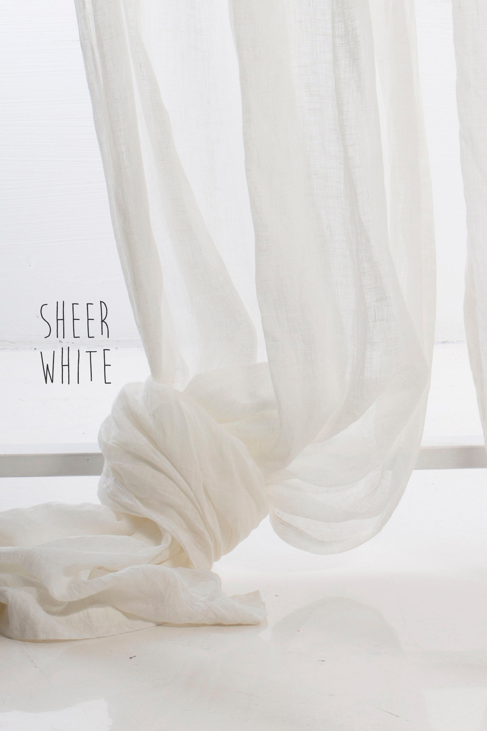 Sheer linen fabric by the yard Sheer fabric for curtains Etsy