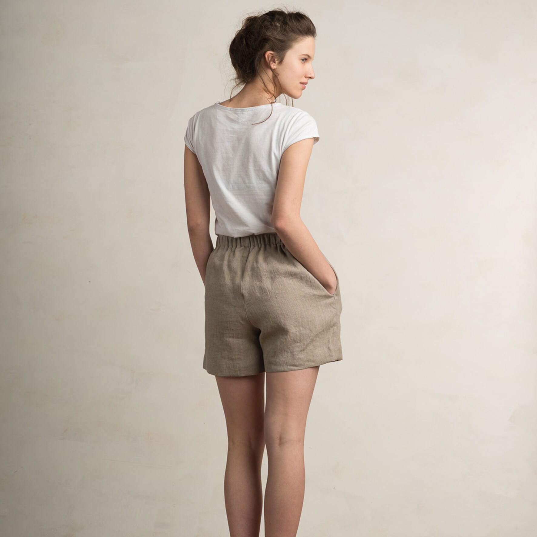 Women's shorts Flax grey linen shorts Grey shorts women Etsy