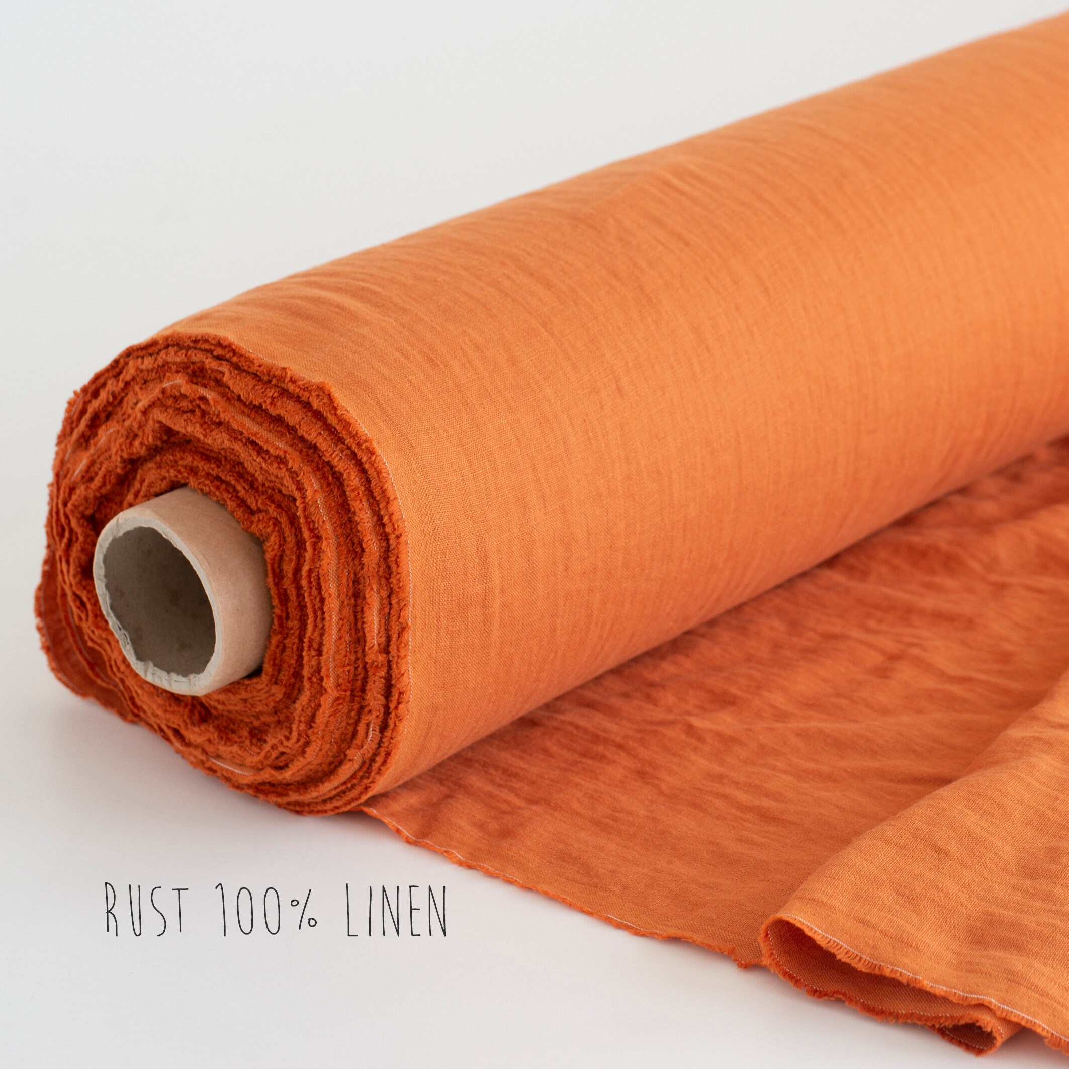 Rust Linen Fabric Linen by the Yard Linen Fabric for Etsy Australia